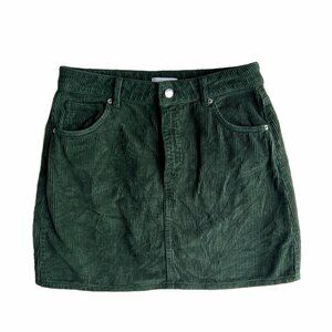 TOPSHOP Dark Green Corduroy Skirt 8